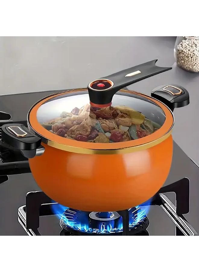 Black Wrought Iron Induction Soup Pan 26cm Large Capacity Frying Pot - Image 2